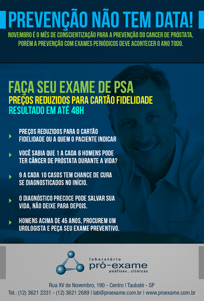 NOVEMBRO AZUL CONTINUA O ANO TODO
